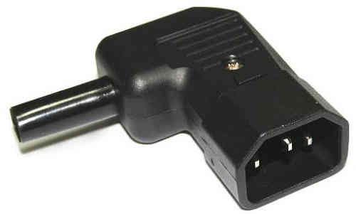 C14 3-Pin AC Power Plug Right Angle 10 Amp - Horizontal